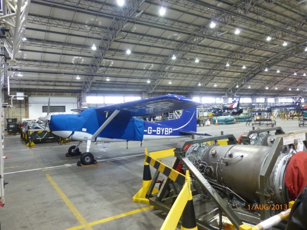 BP-shelters-from-the-elements-in-the-Hawk-hangar-at-RAF-Valley