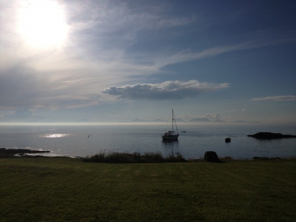 3 - Looking across a friend's boat towards the unmistakable Jura